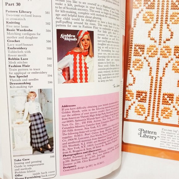Golden Hands Magazine Knitting dressmaking Needlecraft Part 30 Vol 2 Guide 70s - Picture 3 of 9